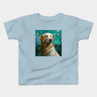 Golden Retriever Posing for a Painting Kids T-Shirt